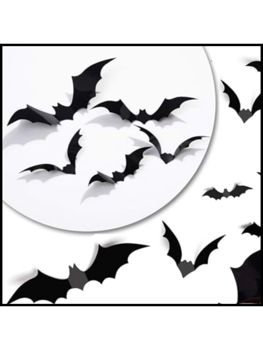120 Pack 3D Bat Wall Stickers Halloween Party Decor Peel Stick PVC Decals